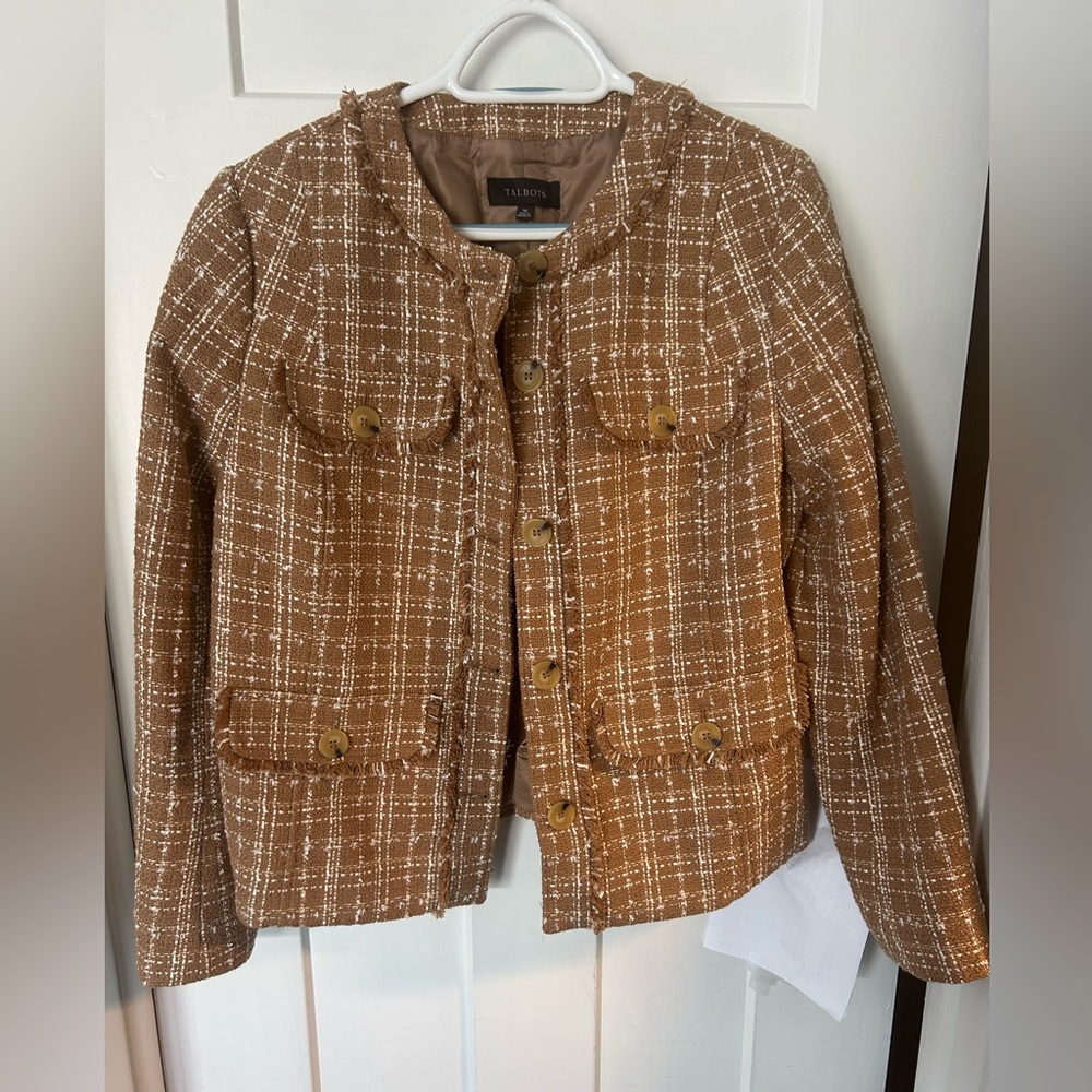 Talbots Brown Tweed Blazer
